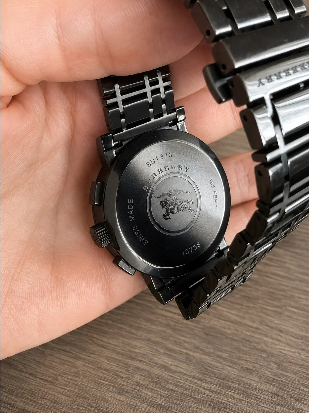 Burberry Men's Black Chronograph Stainless Steel Watch